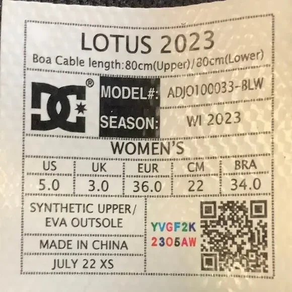 DC Women's Size 5 Black/White/Pink Lotus 2023 Step On Snowboard Boots W BR4-4 - Picture 8 of 11